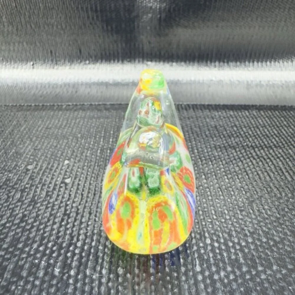 Vintage Chinese Art‎ Glass Holder Brush Pen Holder Millefiori Glass Figurine VTG